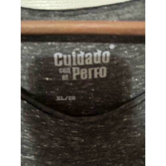 NWT Cuidado Con El Perro Dark Gray Poly Blend T-shirt Sz XL - Picture 4 of 5